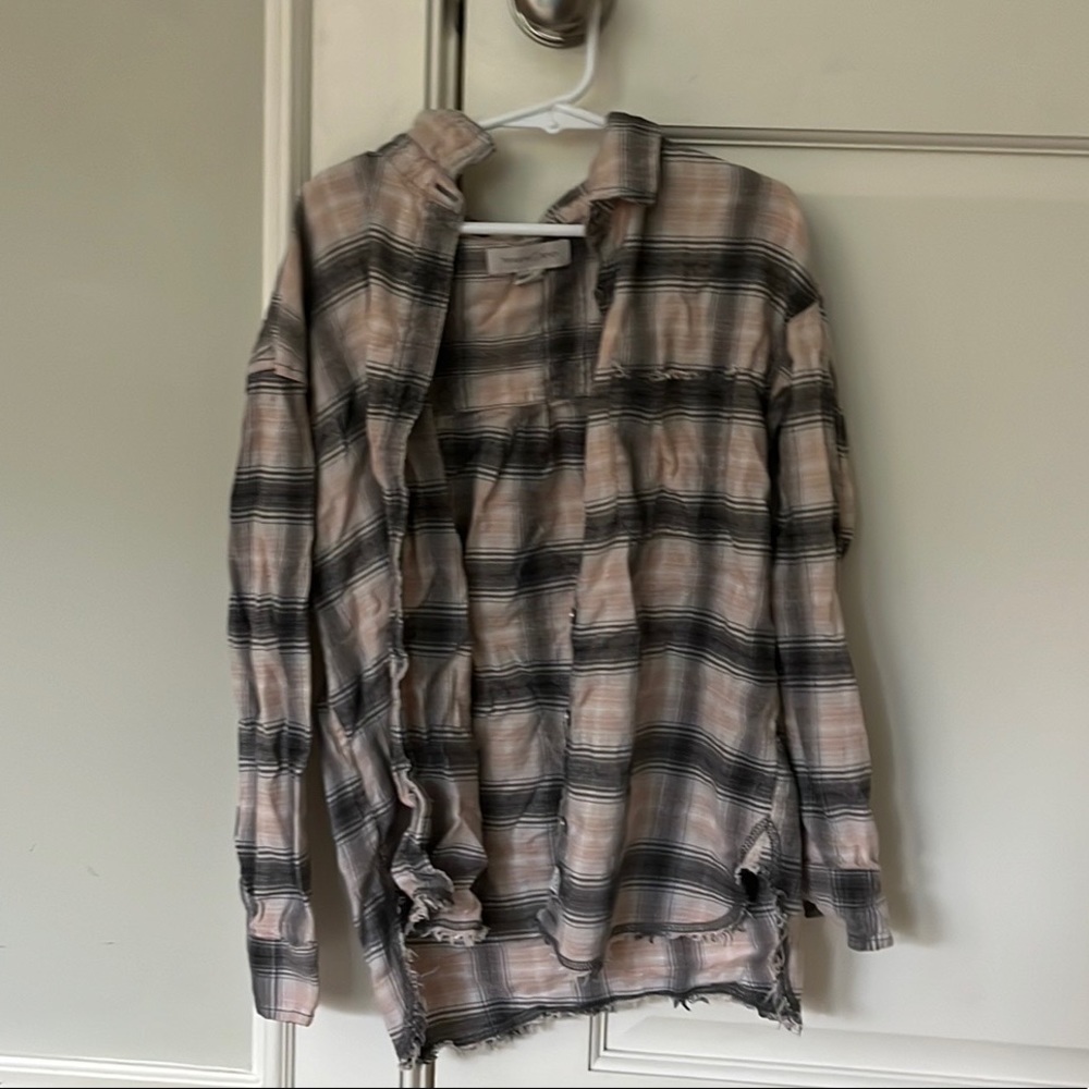 Pink and Gray Girls Flannel